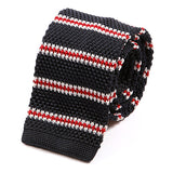 Black And Red Striped IV Silk Knitted Tie