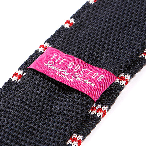 Black And Red Striped IV Silk Knitted Tie - Tie Doctor  