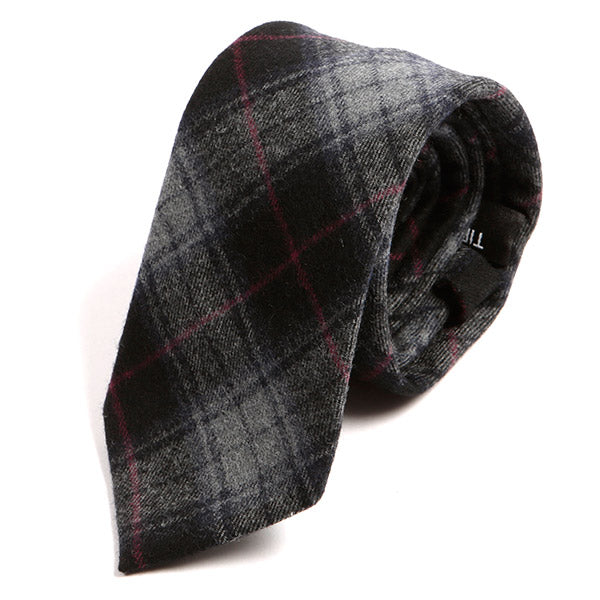 Black And Red Striped Wool Tie