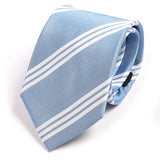 Light Blue Striped Silk Necktie