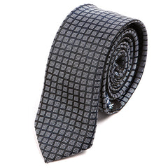 Navy Blue Cubed Skinny Tie 5cm - Tie Doctor  