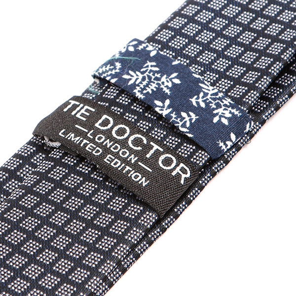 Navy Blue Cubed Skinny Tie 5cm - Tie Doctor  