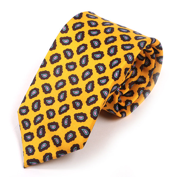 Yellow Micro Paisley Motif IMS Tie - Tie Doctor  