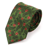 Green Tropical Floral Tie