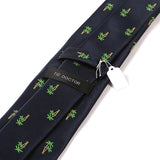 Blue Tropical Palm Tree Patterned Tie