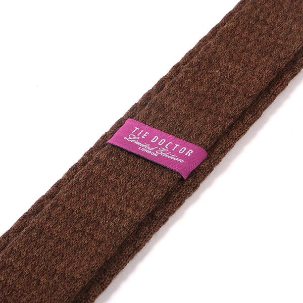 Brown Raised Wool Knitted Tie 5.5cm - Tie Doctor  