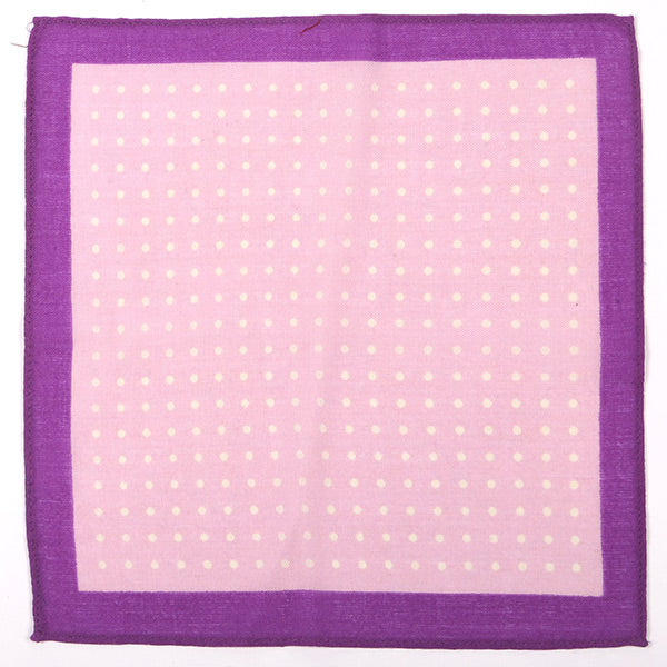 Purple Bold Dots Wool Pocket Square 28cm