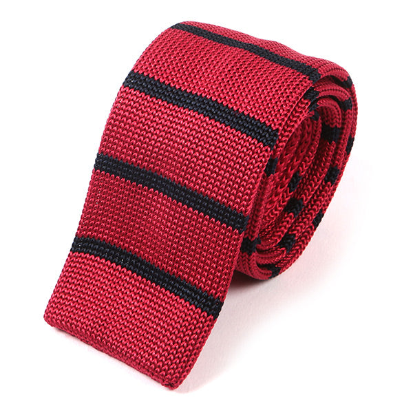 Red Lined Silk Knitted Tie - Tie Doctor  