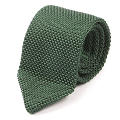 Moss Green Pointed Silk Knitted Tie - Tie Doctor  