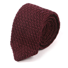Dark Wine Iza Pointed Silk Knitted Tie - Tie Doctor  