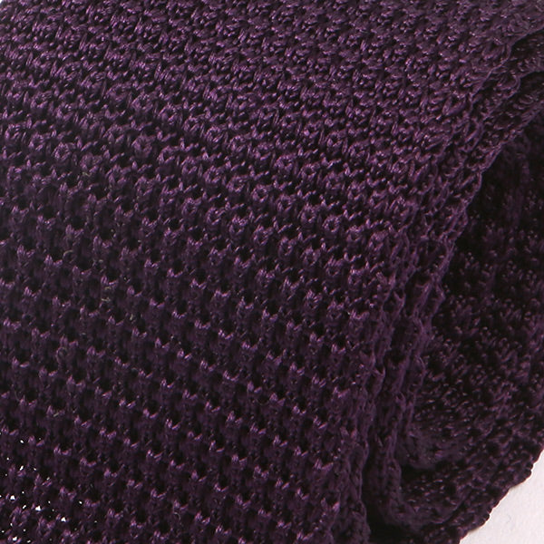 Dark Purple Silk Knitted Tie - Tie Doctor  