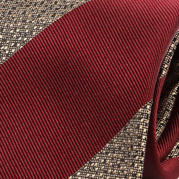 Red And Gold Bold Striped Silk Tie