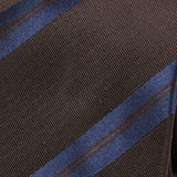 Brown And Navy Striped Silk Tie