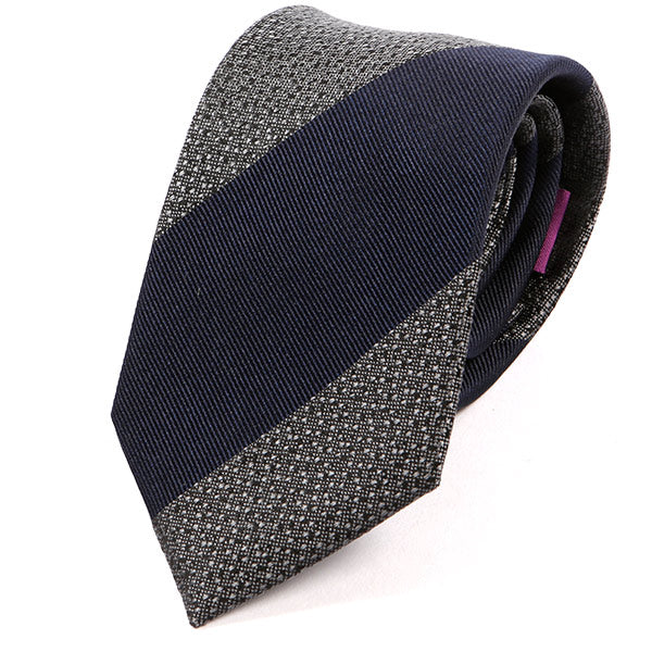 Navy Bold Striped Silk Tie - Tie Doctor  