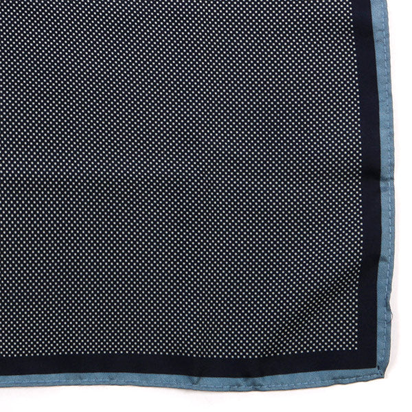 Navy Polka Dot Large Silk Pocket Square - UK Printed - Tie Doctor  