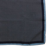 Navy Polka Dot Large Silk Pocket Square - UK Printed