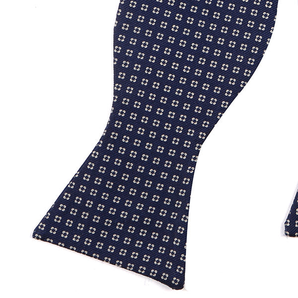 Navy Square Silk Self-tie Bow Tie - Tie Doctor  