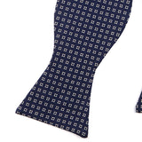 Navy Square Silk Self-tie Bow Tie