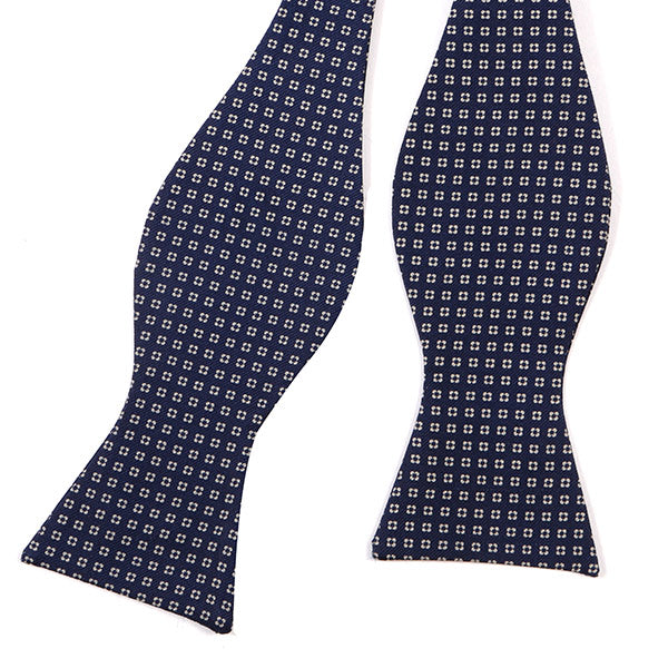 Navy Square Silk Self-tie Bow Tie - Tie Doctor  