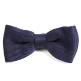 Plan Navy Blue Knitted Bow Tie - Handmade Limited Edition Ties by Tie Doctor
