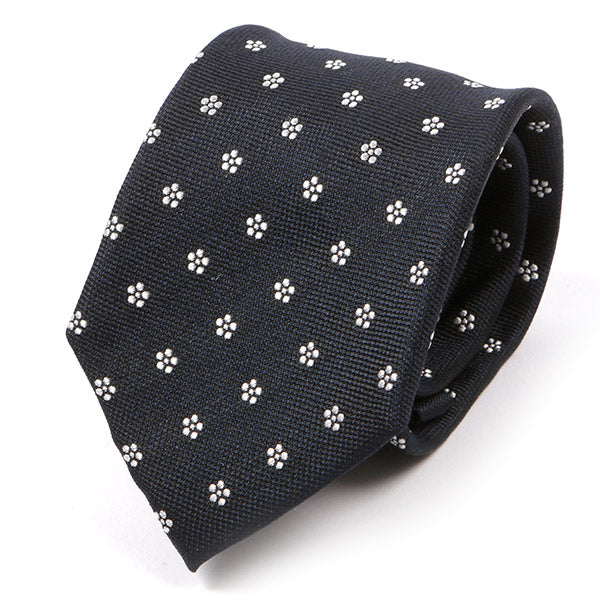 Navy Floral Silk Tie