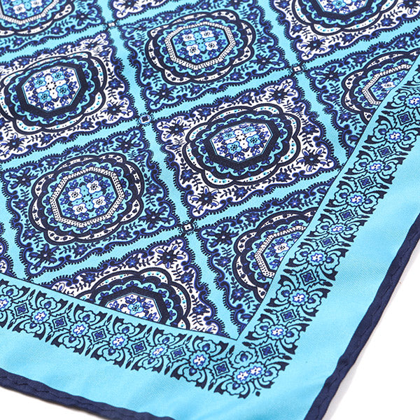 Blue Optic Patterned Pocket Square - Tie Doctor  