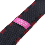 Navy Blue & Burgundy Silk Knitted Tie