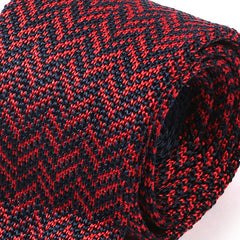 Red & Navy Pointed Silk Knit Tie - Tie Doctor  