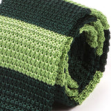 Light Green Duo Striped Silk Knitted Tie