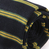 Silk Striped Navy Blue & Yellow Knitted Tie 6cm