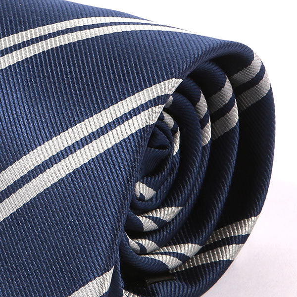 Blue & Grey Duo 7cm Ply Striped Tie