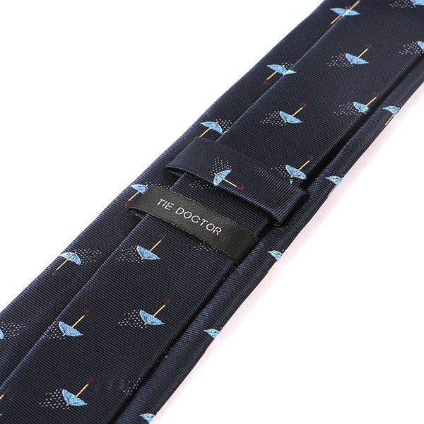 Blue Umbrella Patterned IMS Tie