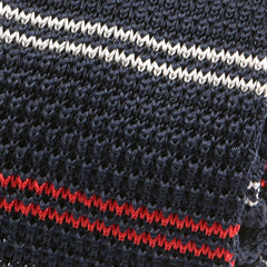 Navy Red Kent Silk Knitted Tie - Tie Doctor  