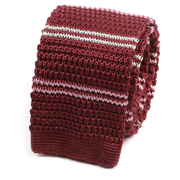 Red & Pink Kent Silk Knitted Tie - Handmade Limited Edition Ties by Tie Doctor