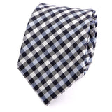 Navy Blue Check Silk Tie - Handmade Silk Wool And Knitted Ties by Tie Doctor