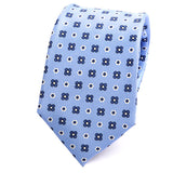 Light Blue Macclesfield Floral Silk Tie - Handmade Silk Wool And Knitted Ties by Tie Doctor