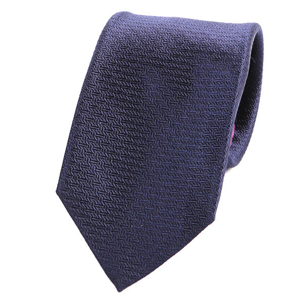 NAVY BLUE ITALIAN SILK TIE - Handmade Silk Wool And Knitted Ties by Tie Doctor