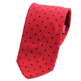 RED & BLUE MINI DOTS SILK TIE - Handmade Limited Edition Ties by Tie Doctor