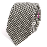 Black and White Bold Dogtooth Wool Ties - Handmade Silk Wool And Knitted Ties by Tie Doctor