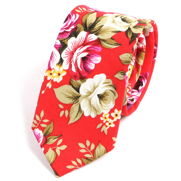 Pink Bold Floral Slim Tie - Tie Doctor  