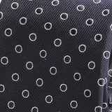 Navy Blue Circle Print Silk Tie - Handmade Silk Wool And Knitted Ties by Tie Doctor