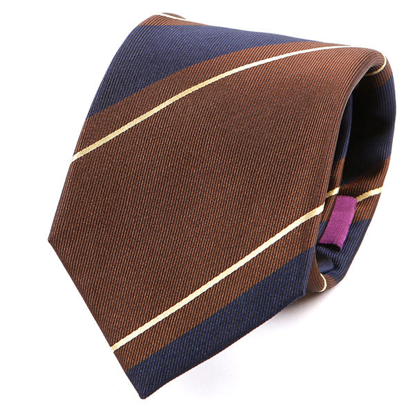 Brown & Navy Silk Tie