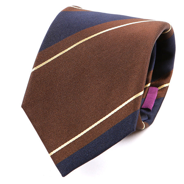 Brown & Navy Silk Tie - Tie Doctor  
