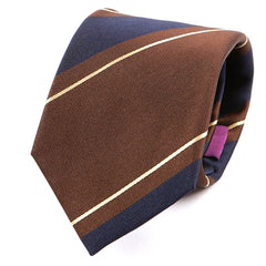 Brown & Navy Silk Tie - Tie Doctor  