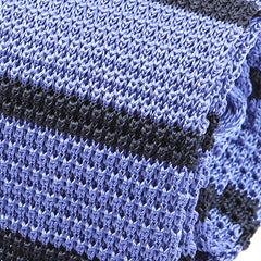 Violet Blue Striped Silk Knitted Tie - Tie Doctor  