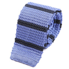 Violet Blue Striped Silk Knitted Tie - Tie Doctor  