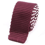 Wine Double Sided Striped Silk Knitted Tie