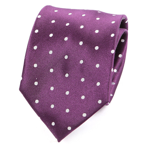 Rich Purple Polka Dot Silk Tie