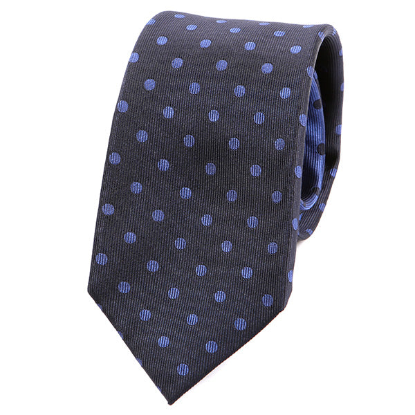 Dark Blue Polka Dot Silk Tie - Tie Doctor  