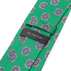 Ore Medallion Green Motif IMS Tie 7.5cm - Tie Doctor  
